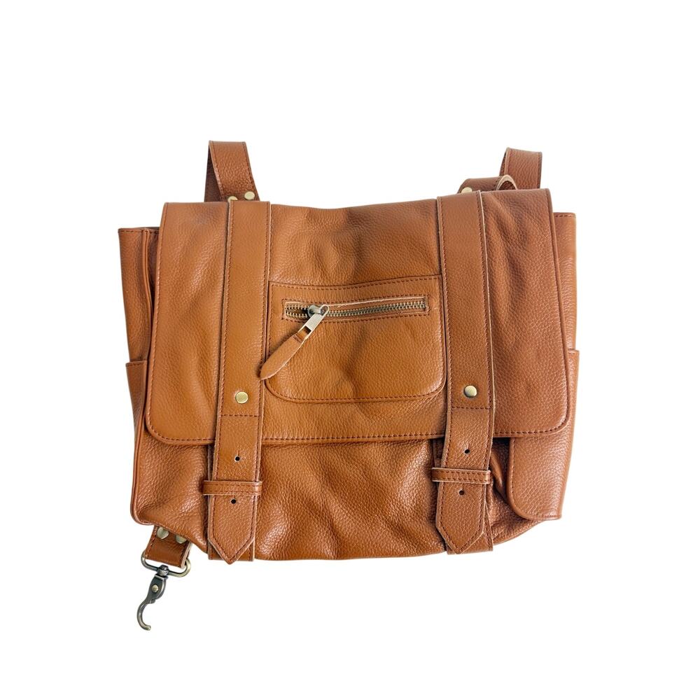 Vere Verto Repetto Brown Leather Convertible Messanger Bag Backpack *FLAWED